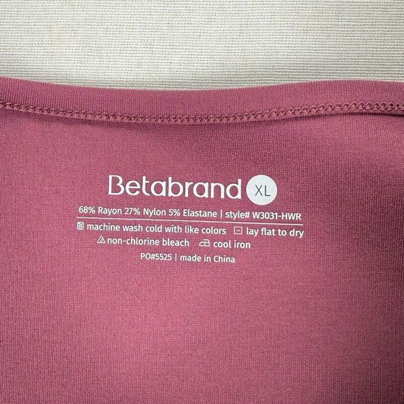 Beta Brand Women’s Boxy Short Sleeve High Low Top XL Burgundy Ponte Knit - Picture 3 of 10